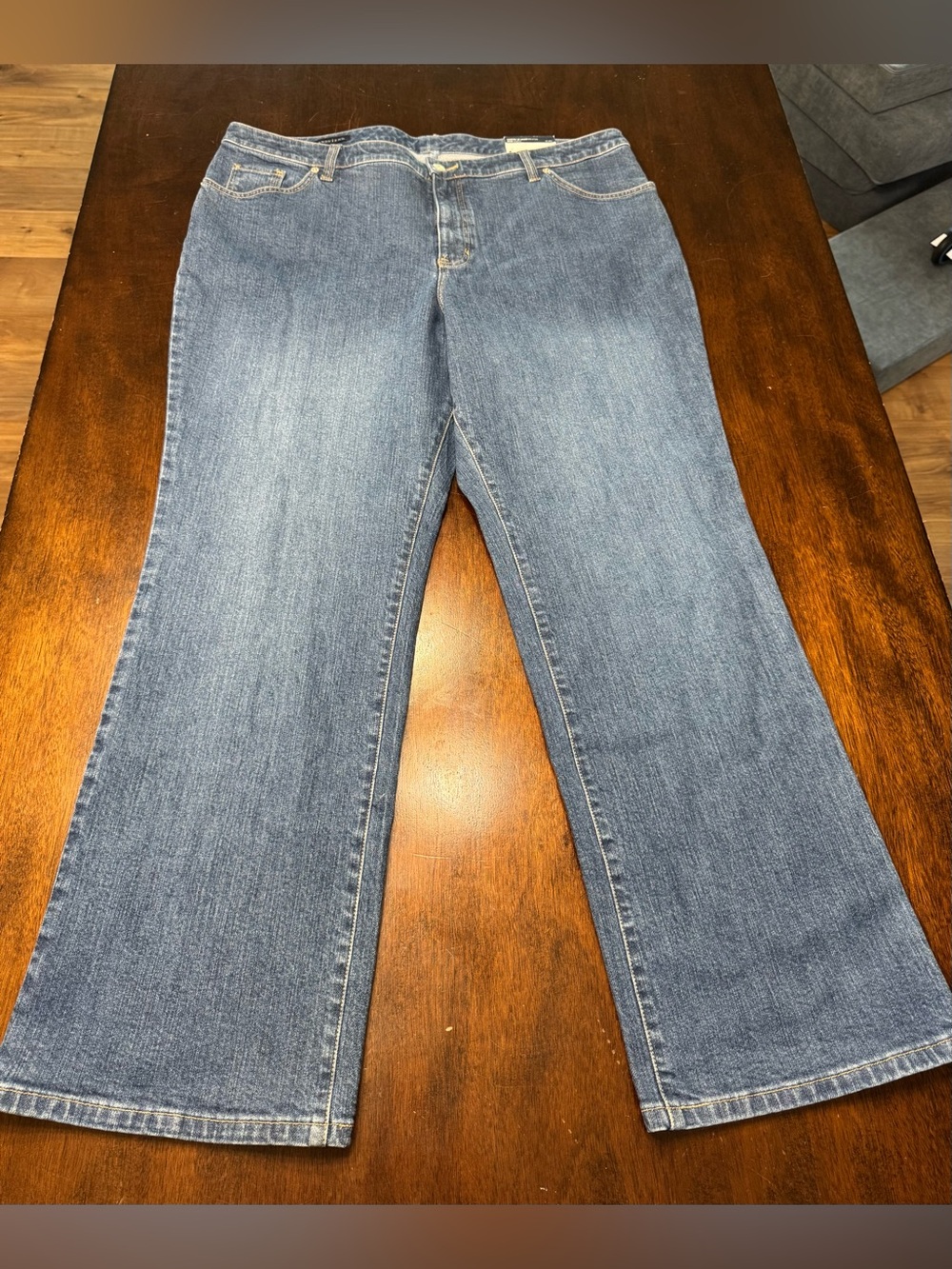 Lands' End Women's Medium Blue Flare Jeans
